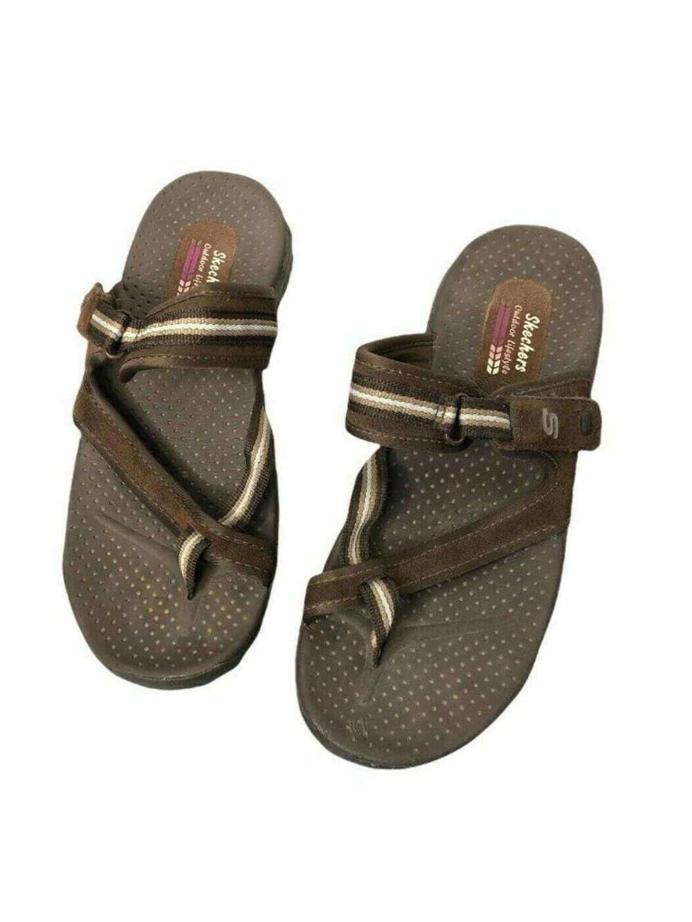 Skechers Outdoor Life Sandals Slip Ons Brown Tan Womens 9 Flats Comfort Shoes